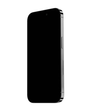 Beyaz arkaplanda siyah ekran akıllı telefon - boş ekran cep telefonu