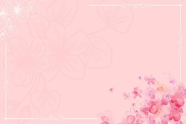 Pembe renk çiçekli arka plan tasarımı - Pembe düğün tarzı duvar kağıdı