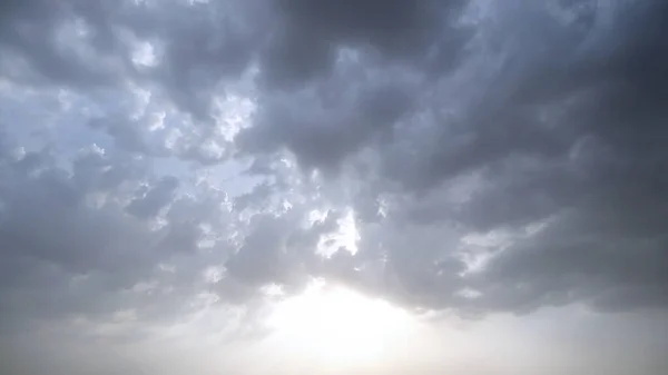 Dark Cloudy Thunderstorm Sky Background — Stock Photo, Image
