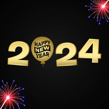 Mutlu yıllar 2024 - Yeni Yıl Modern Tasarım - 2024 Yeni Yıl