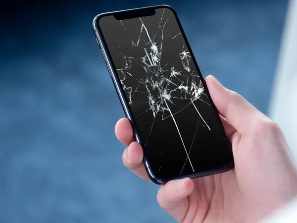 Broken Screen Mobile Phone - 3D Rendered Cracked Screen Phone - Shattered Glass Mobile Phones