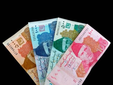 Pakistan Para Birimi, Pakistan Rupisi 'nde tecrit edildi. 5000,1000,500,100 rupi