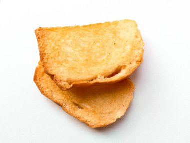 Beyaz arka planda izole edilmiş gevrek Rusklar ya da tostlar