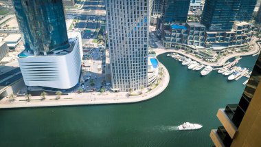 Dubai Marina SkyScraper Birleşik Arap Emirlikleri. Dubai Marina 'da. Güzel yüksek gökdelenler