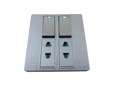 Elektrik Duvarı Bağlı Anahtar Panosu Beyaz Arkaplanda İzole Edildi