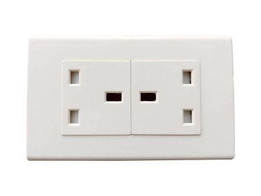 Elektrik Duvarı Bağlı Anahtar Panosu Beyaz Arkaplanda İzole Edildi