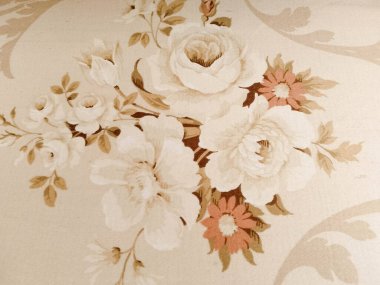 Eski Vintage Look Kumaş Çiçek Arkaplanı