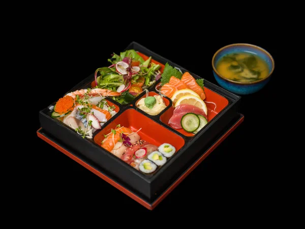 Nouilles Sushi Japonais Bento Saké — Photo