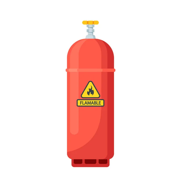 Röd Ballong Med Explosiv Gas Biogas Eller Gas Farligt Transportbehållare — Stock vektor