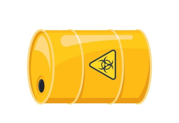 Dangerousness Chemicals Yellow Barrel Transportation Tank Danger Chemics Liquid Flammable — Stock Vector