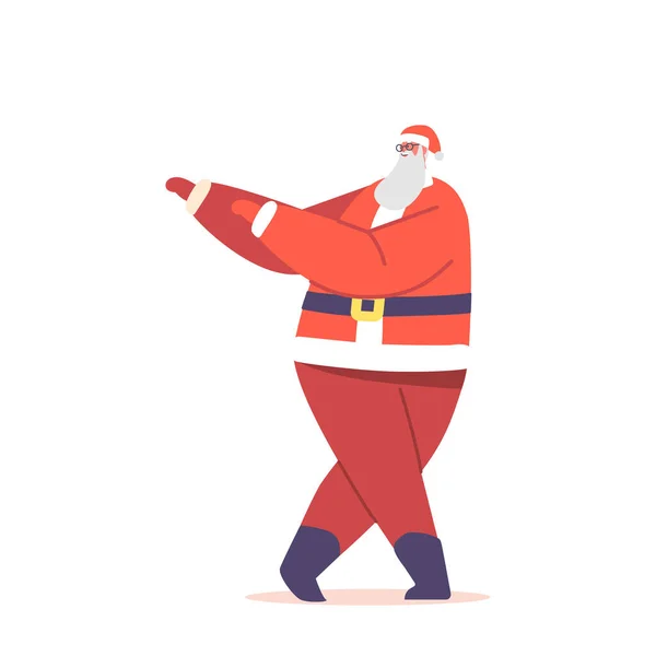 Холодные Танцы Санты Рождественский Персонаж Красном Традиционном Костюме Исполнение Современного — стоковый вектор
