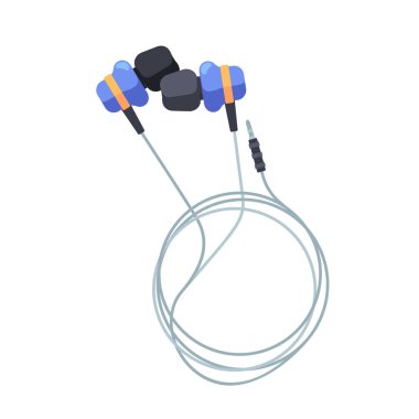 İzole edilmiş kulaklıklar Icon, Audio Aletleri, Akıllı Telefon 'da müzik dinlemek için bir Kulaklık. Kulaklık Teknolojisi Aksesuarı. Çizgi film Vektör İllüstrasyonu