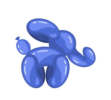 Balon Fil Hayvanı, Doğum günü Partisi Çocuk Dekorasyonu Beyaz Arkaplan 'da tecrit edildi. Lastik Balon Grafik Tasarım Elementi 'nden yapılmış komik Afrika Hayvanı. Çizgi film Vektör İllüstrasyonu, Simge