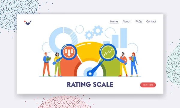 Rating Scale Landing Page Template Benchmarking Business Development Improvement Concept — Stock Vector