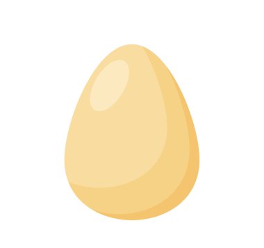 Egg with Light Beige Protective Shell. Organic Vessel with Bird Embryo. Little Chick inside of Whole Egg . Development of Poultry Isolated Icon on White Background. Cartoon Vector Illustration