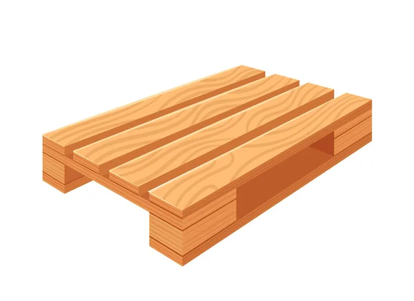 Dřevěný Pohled Předního Úhlu Palety Zásobník Dřevo Pro Nakládku Přepravu — Stockový vektor