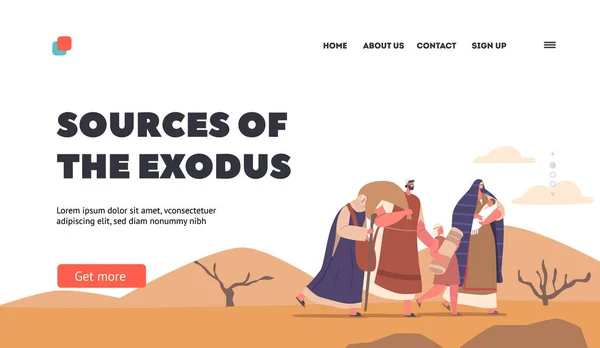 Israelite Exodus Landing Page Template Moses Moses Led People Israel — Stock Vector