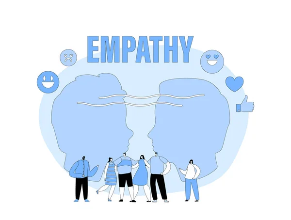 Otwarte Męskie Żeńskie Znaki Ekspresowe Empatia Emocjonalna Koncepcja Inteligencji Umiejętności — Wektor stockowy
