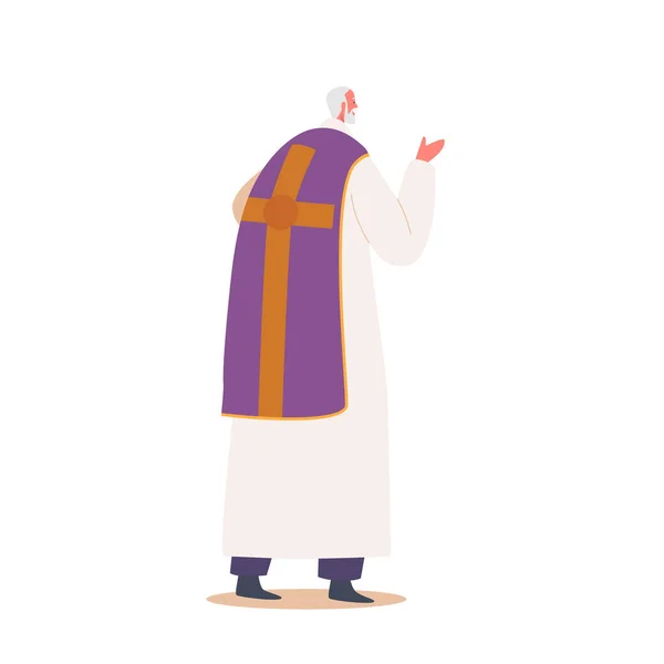 Caráter Sacerdote Líder Espiritual Guia Para Comunidade Católica Membro Igreja — Vetor de Stock