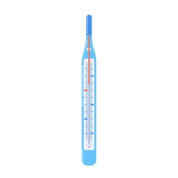 Icone Isolado Termômetro Mercúrio Médico Dispositivo Medição Temperatura Hospitalar Clínica — Vetor de Stock