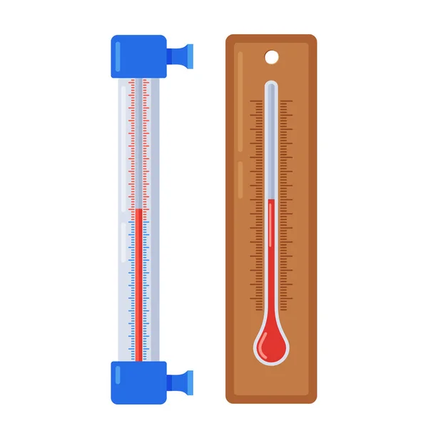 Termómetro Exterior Icono Aislado Dispositivo Que Mide Temperatura Del Aire — Vector de stock