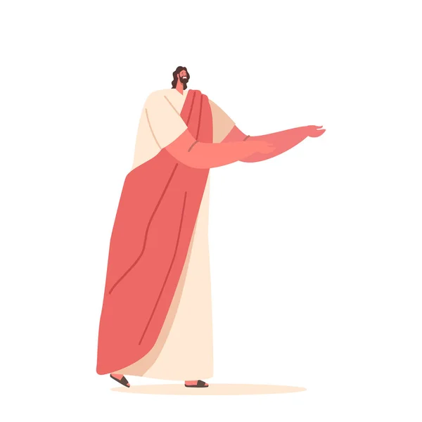 Jesus Kristus Isoleret Hvid Baggrund Religiøs Kristendom Figur Født Betlehem – Stock-vektor