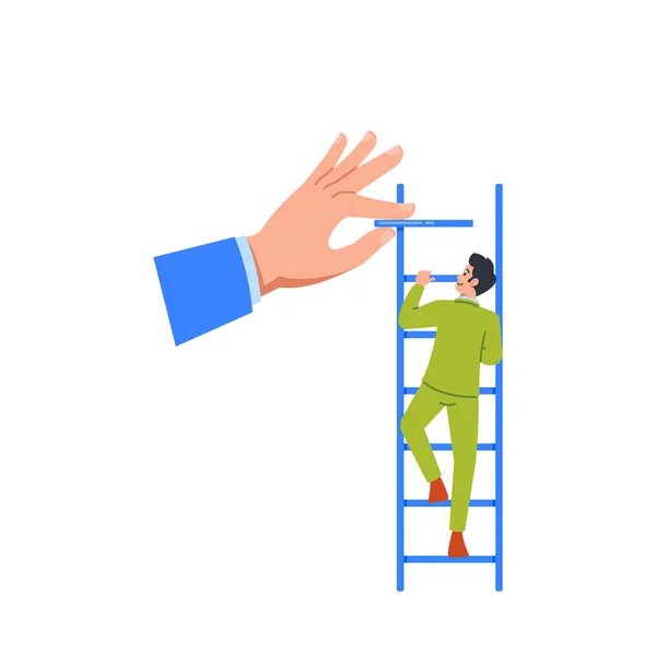 Босс Оказывающий Помощь Бизнесмену Поднимающемуся Лестнице Представляя Идею Которая Успеха — стоковый вектор