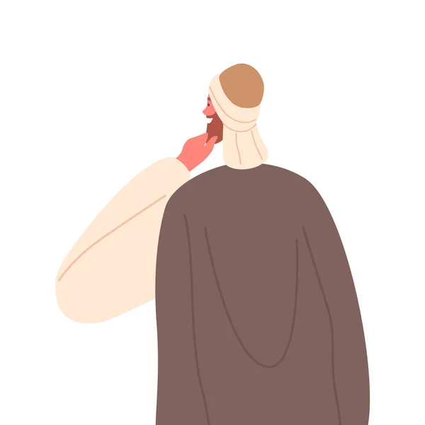 Starověký Izraelský Muž Nosí Tradiční Oděv Pokrývku Hlavy Mužský Znak — Stockový vektor