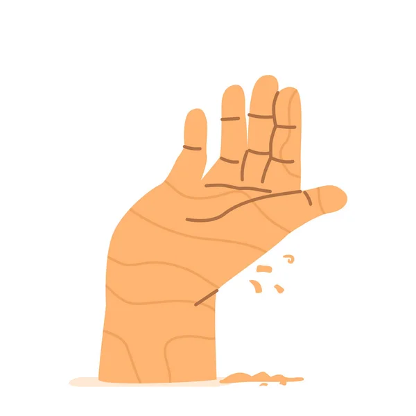 Грубая Сырая Неполная Деревянная Скульптура Человеческой Руки Пальмовых Медведей Знаки — стоковый вектор