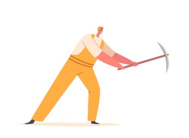 Madenci Kazma, yeraltı madenlerinde mineraller için kazı yapıyor. İnsanoğlu kömür ve değerli metalleri topraktan altın ve gümüş çıkarmak için araç kullanır. Çizgi film İnsanları Vektör İllüstrasyonu