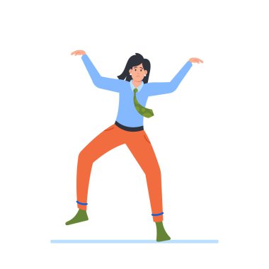 Kukla Ofisi çalışanı kadın karakter temsilcisi. Beyaz arka planda izole edilmiş teller tarafından kontrol edilen işçi temsilcisi. Kadın, Patron Otoritesi ile manipüle edildi. Çizgi film İnsanları Vektör İllüstrasyonu