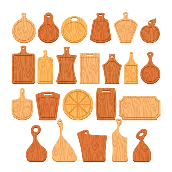 Cutting Wooden Boards Set Different Sizes Shapes Thicknesses Made High — Stock Vector
