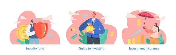 Інвестиційний Путівник Інструкціями Початківців Охоплює Різні Типи Інвестицій Включаючи Акції — стоковий вектор