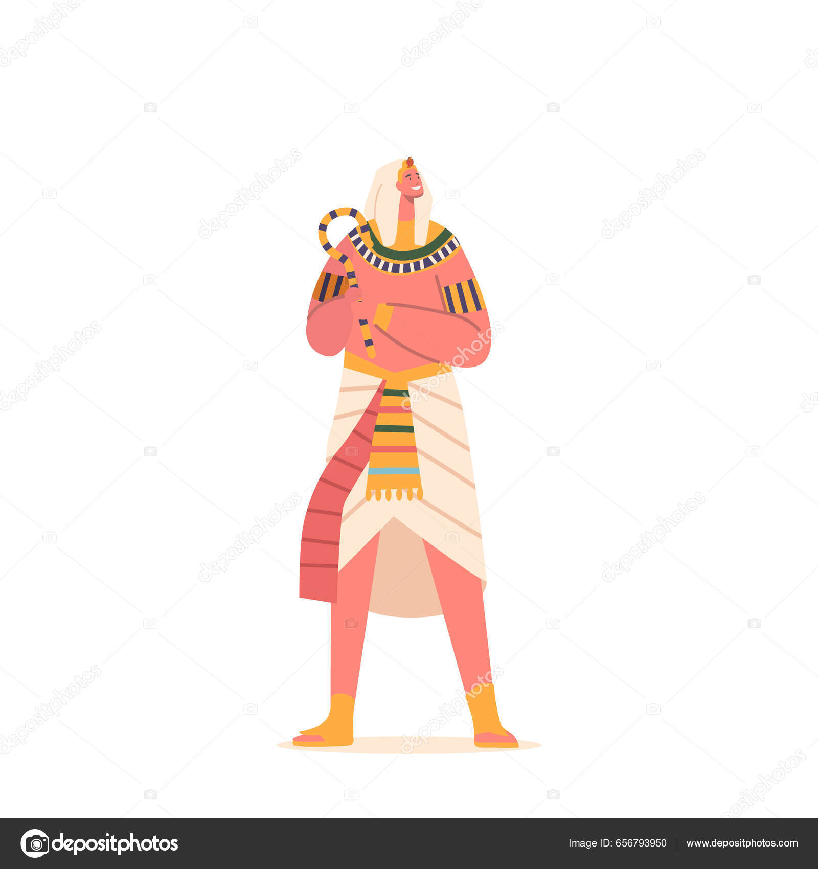 Egyptian Pharaoh Character Holding Staff Powerful Symbol Leadership  Authority Ancient Stock Vector by ©vectorlab 656793950