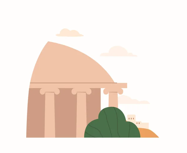 Les Ruines Antiques Temple Avec Des Piliers Sont Des Restes — Image vectorielle