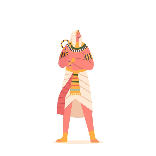 Pharaon Égyptien Tient Personnel Puissant Symbole Leadership Autorité Dans Egypte — Image vectorielle