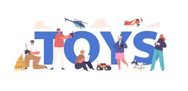 Spielzeugkonzept Kinder Entwickeln Ihre Kognitiven Und Sozialen Fähigkeiten Lernen Spielzeug — Stockvektor