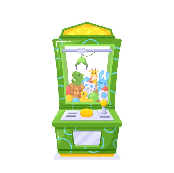 Grabber Machine Game Players Use Skill Precision Try Capture Prizes — 스톡 벡터