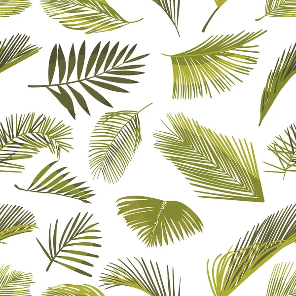 Motif Sans Couture Avec Feuilles Cocotier Créant Une Ambiance Tropicale — Image vectorielle