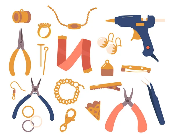 2009 Set Jewelry Fittings Tools Bijouterie Making Repair 2015 Variety — 스톡 벡터