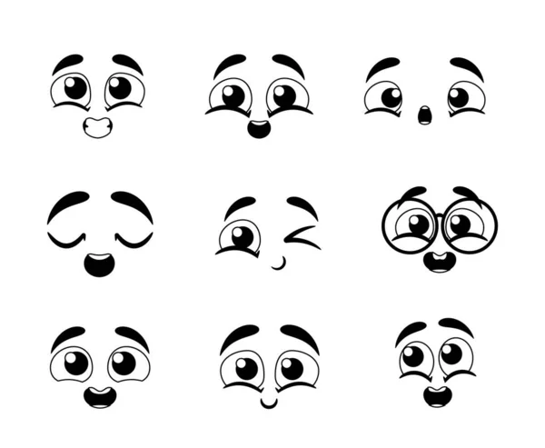 Kifejező Emoji Karakterek Hozzáadása Szórakozás Érzelem Digitális Beszélgetések Minden Emoji — Stock Vector