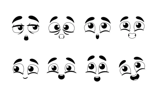 Conjunto Adorables Emoji Que Están Llenos Encanto Expresan Varias Emociones — Vector de stock