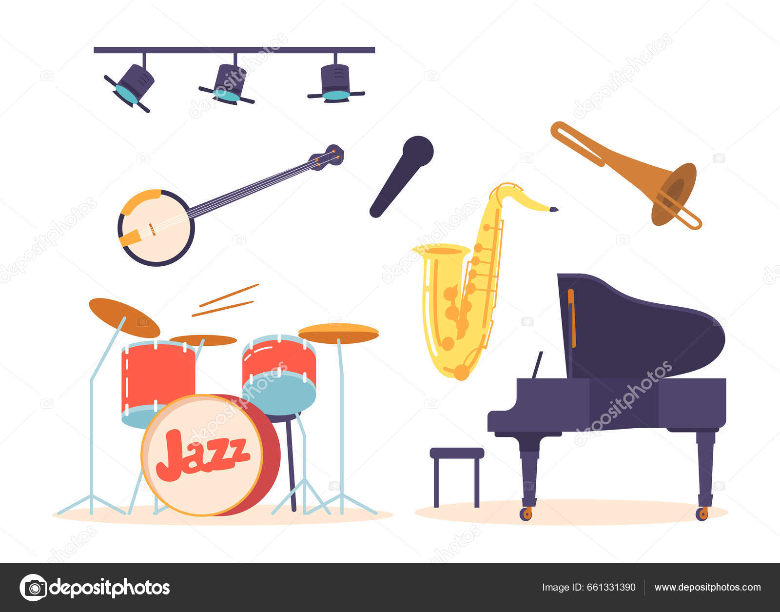 Elementos Da Música Para Jogar O Ritmo Da Harmonia Ilustração