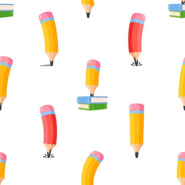 Canlı, pürüzsüz desenler, renkli kalemler, kırtasiye, el işi, duvar kâğıdı ve yaratıcı projeler için oyuncu ve sanatsal bir tasarım. Çizgi film Vektör İllüstrasyonu