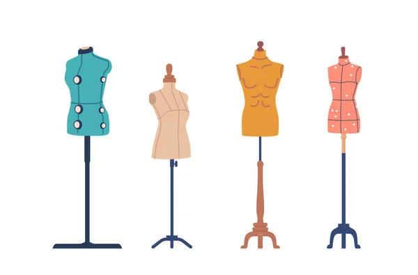 Швейные Манекены Регулируемые Формы Платья Используемые Швеями Дизайнерами Моды Создания — стоковый вектор