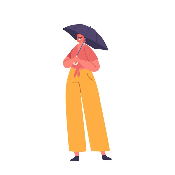 Stílusos Védi Magát Naptól Napszemüvegben Nyugodt Marad Egy Esernyővel Női — Stock Vector