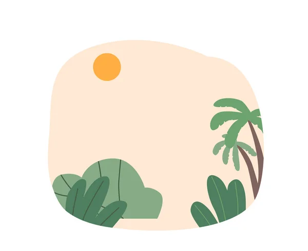 Saftig Grüne Palmen Sonnen Sich Unter Der Strahlenden Sonne Und — Stockvektor