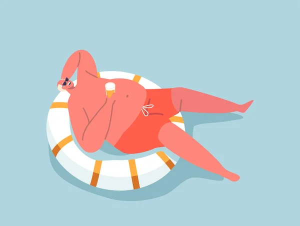 Yüzme Havuzunda Dinlenme Tesisi Otel Mutlu Erkek Karakteri Okyanus Deniz — Stok Vektör