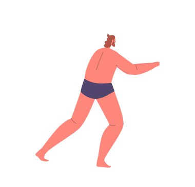 Mayolu Adam, Voleybol, Karakter Gösterisi Atletizm ve Dostça bir yarışma yaparken Sahil Atmosferinin tadını çıkarıyor. Çizgi film İnsanları Vektör İllüstrasyonu