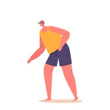 Canlı Yaz Giysisi İçinde Neşeli Adam, Bulaşıcı Gülümsemesiyle Olumlu Olumlu Oluşan Erkek Karakteri. Mevsimin Kaygısız Ruhu 'nu mükemmel bir şekilde yakalıyor. Çizgi film İnsanları Vektör İllüstrasyonu